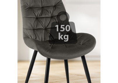 Ensemble de 2 chaises de salle à manger Rossford, anthracite