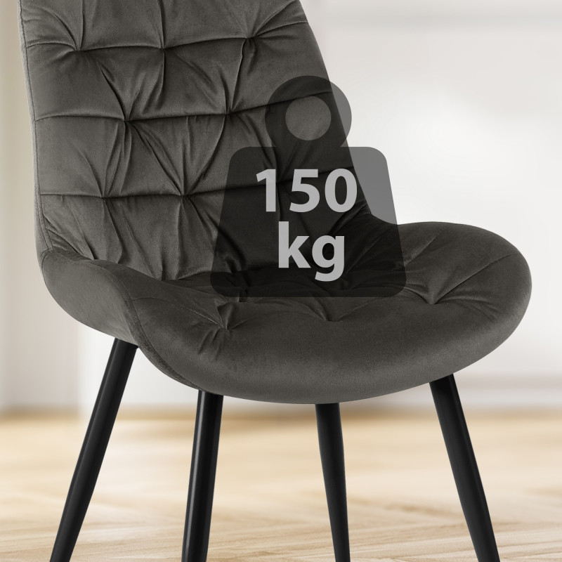 Ensemble de 2 chaises de salle à manger Rossford, anthracite