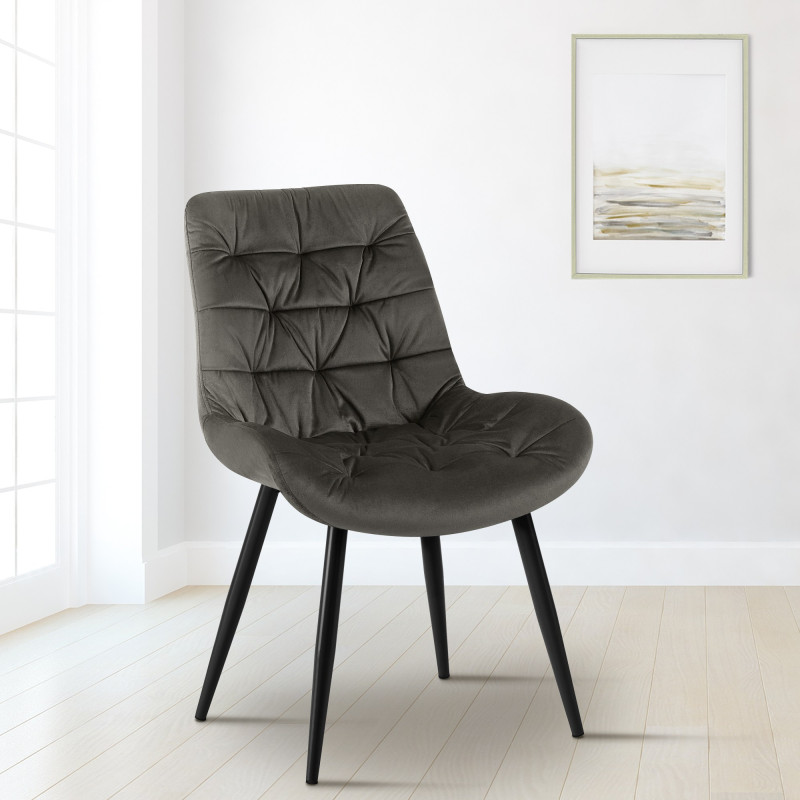 Ensemble de 2 chaises de salle à manger Rossford, anthracite