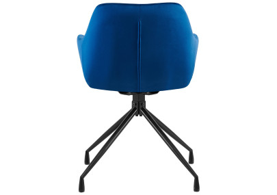 Ensemble de 2 chaises de salle à manger Welby en velours bleu foncé