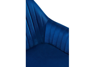 Ensemble de 2 chaises de salle à manger Welby en velours bleu foncé