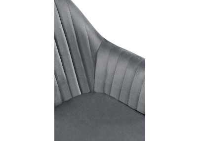Ensemble de 2 chaises de salle à manger Welby en velours gris foncé