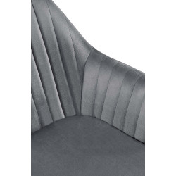 Ensemble de 2 chaises de salle à manger Welby en velours gris foncé