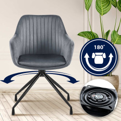 Ensemble de 2 chaises de salle à manger Welby en velours gris foncé