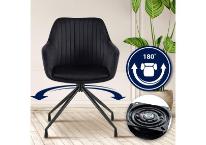 Ensemble de 2 chaises de salle à manger Welby en velours noir