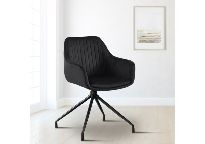 Ensemble de 2 chaises de salle à manger Welby en velours noir