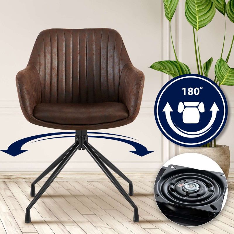 Ensemble de 2 chaises de salle à manger Welby Vintage marron foncé