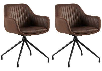 Ensemble de 2 chaises de salle à manger Welby Vintage marron foncé