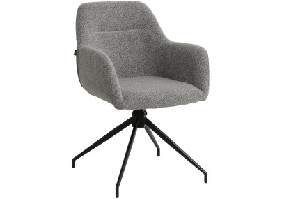 Chaise de salle à manger Merlinda, tissu Teddy, gris