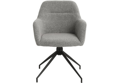 Chaise de salle à manger Merlinda, tissu Teddy, gris
