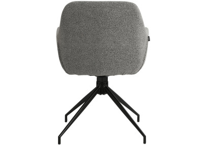 Chaise de salle à manger Merlinda, tissu Teddy, gris