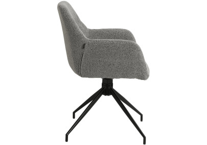 Chaise de salle à manger Merlinda, tissu Teddy, gris