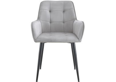Ensemble de 2 chaises de salle à manger Ferndale en velours gris clair