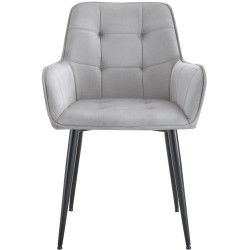 Ensemble de 2 chaises de salle à manger Ferndale en velours gris clair