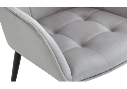 Ensemble de 2 chaises de salle à manger Ferndale en velours gris clair