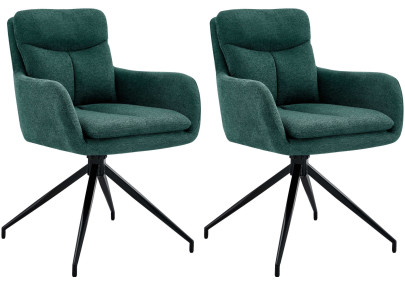 Ensemble de 2 chaises de salle à manger Somers en tissu vert