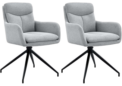 Ensemble de 2 chaises de salle à manger Somers en tissu gris clair