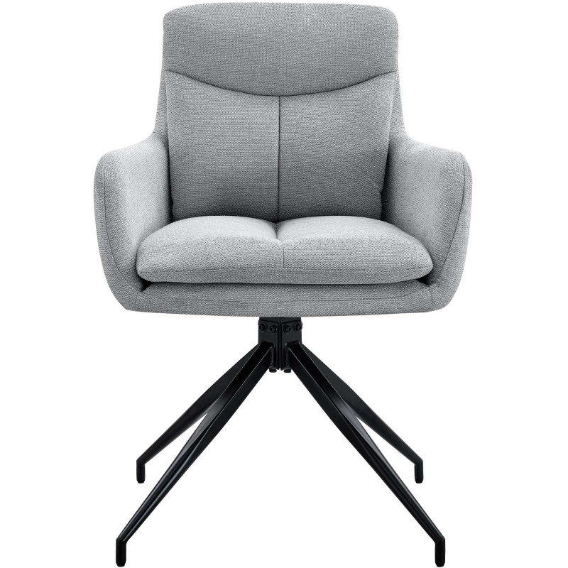 Ensemble de 2 chaises de salle à manger Somers en tissu gris clair