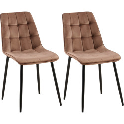 Ensemble de 2 chaises de salle à manger Gifford en velours marron
