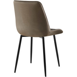 Ensemble de 2 chaises de salle à manger Gifford en velours anthracite