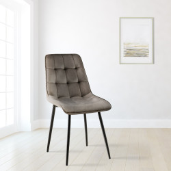 Ensemble de 2 chaises de salle à manger Gifford en velours anthracite