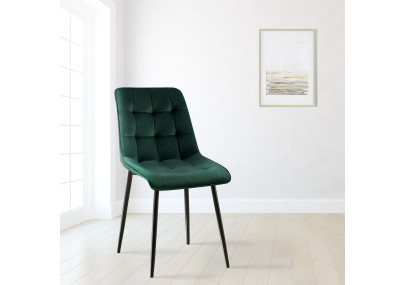 Ensemble de 2 chaises de salle à manger Gifford en velours vert