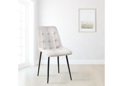 Ensemble de 2 chaises de salle à manger Gifford en velours gris