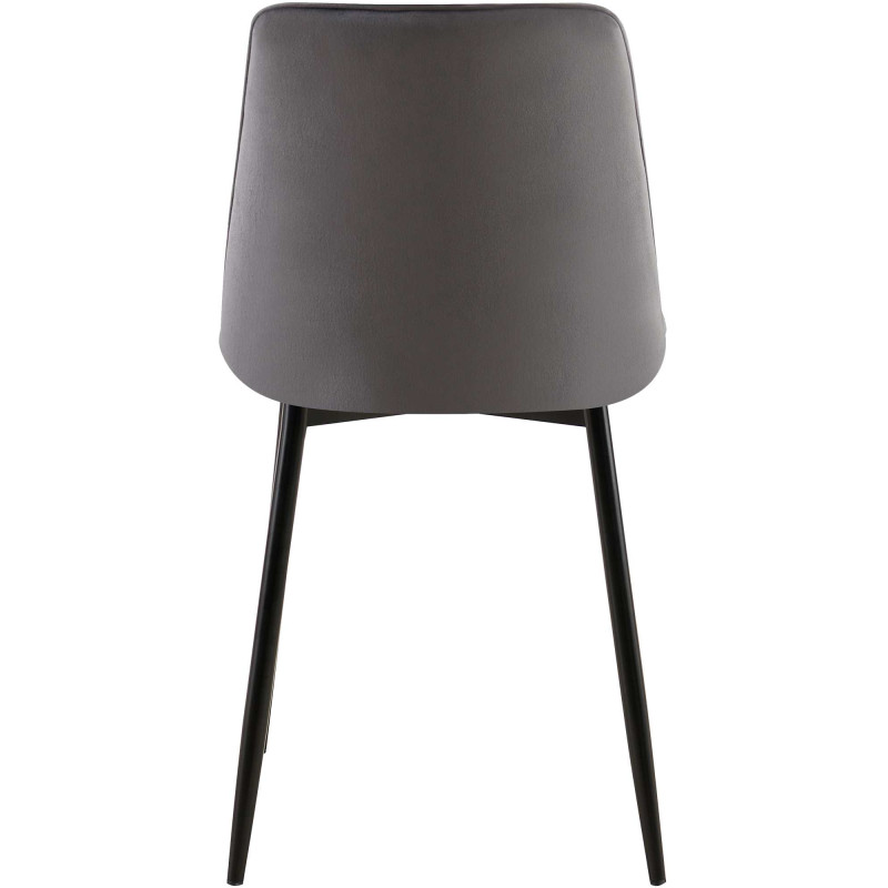 Ensemble de 2 chaises de salle à manger Gifford en velours gris foncé