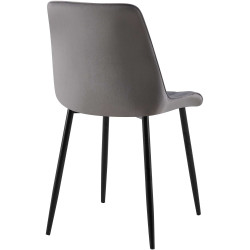Ensemble de 2 chaises de salle à manger Gifford en velours gris foncé