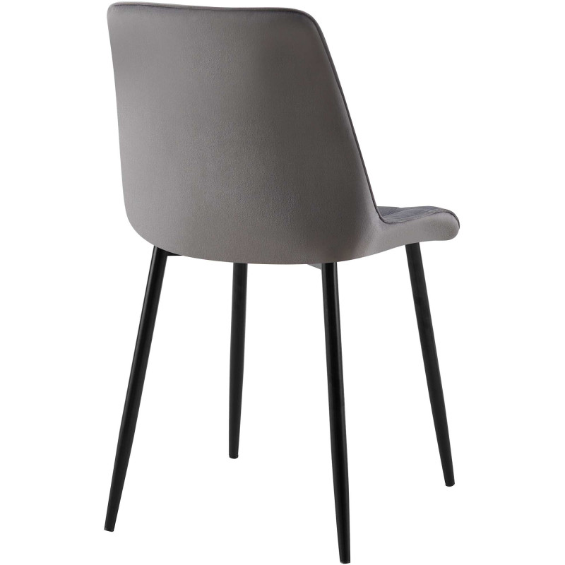 Ensemble de 2 chaises de salle à manger Gifford en velours gris foncé