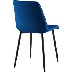 Ensemble de 2 chaises de salle à manger Gifford en velours bleu foncé