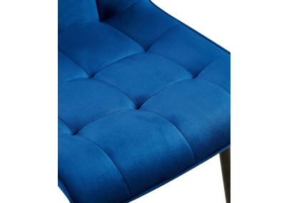 Ensemble de 2 chaises de salle à manger Gifford en velours bleu foncé