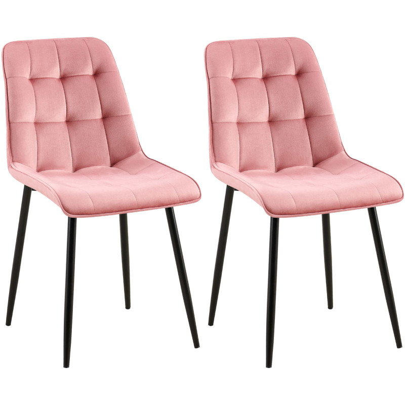 Ensemble de 2 chaises de salle à manger Gifford en velours rose