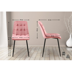 Ensemble de 2 chaises de salle à manger Gifford en velours rose