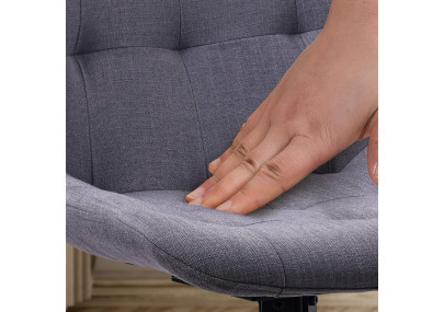 Ensemble de 2 chaises de salle à manger Merna, tissu gris foncé