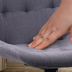 Ensemble de 2 chaises de salle à manger Merna, tissu gris foncé