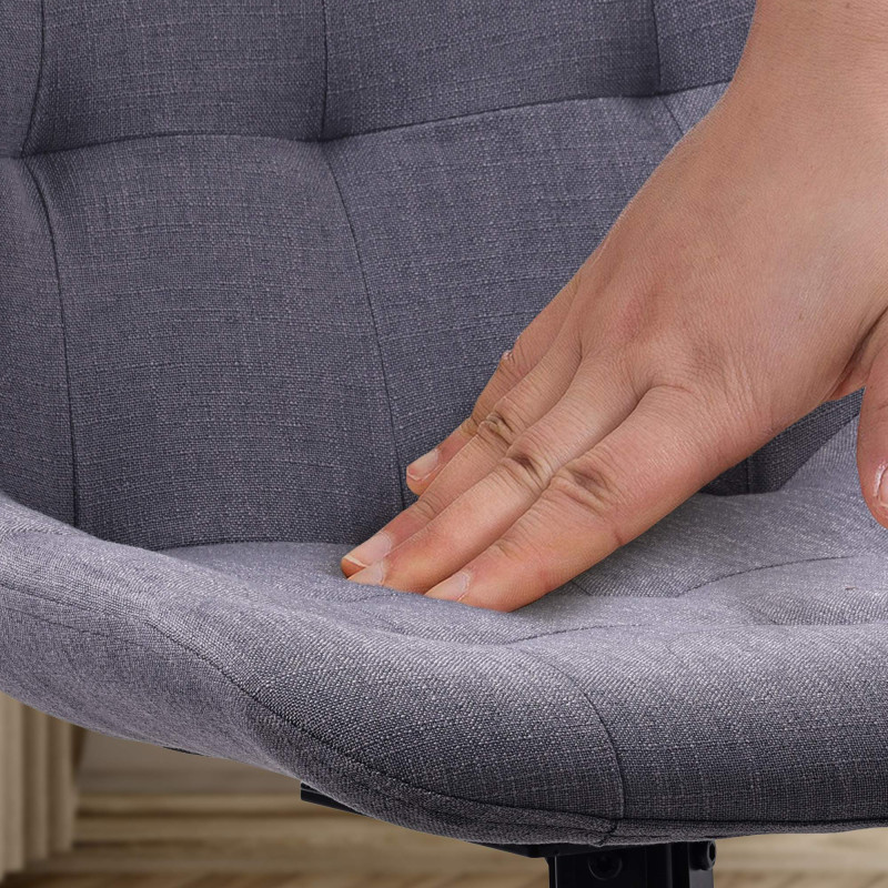 Ensemble de 2 chaises de salle à manger Merna, tissu gris foncé