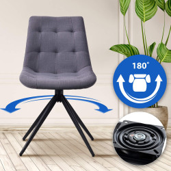 Ensemble de 2 chaises de salle à manger Merna, tissu gris foncé