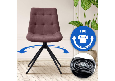 Ensemble de 2 chaises de salle à manger Merna, tissu marron