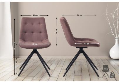 Ensemble de 2 chaises de salle à manger Merna, tissu marron