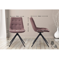 Ensemble de 2 chaises de salle à manger Merna, tissu marron