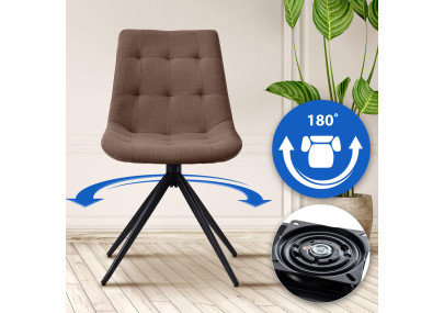 Ensemble de 2 chaises de salle à manger Merna, tissu taupe