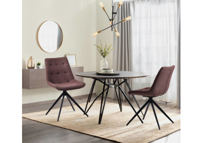 Ensemble de 2 chaises de salle à manger Merna, tissu taupe