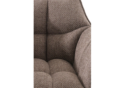 Tabouret de bar Damaso B, tissu avec piètement à 4 pieds, brun terre