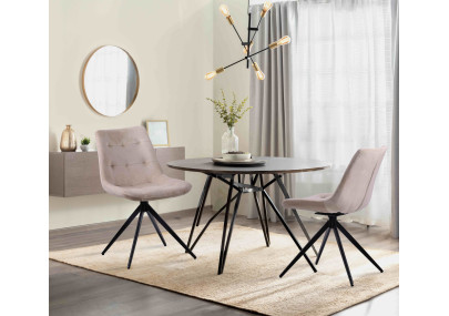 Ensemble de 2 chaises de salle à manger Merna en velours crème