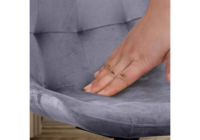 Ensemble de 2 chaises de salle à manger Merna en velours gris foncé