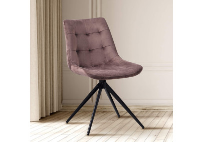 Ensemble de 2 chaises de salle à manger Merna en velours marron