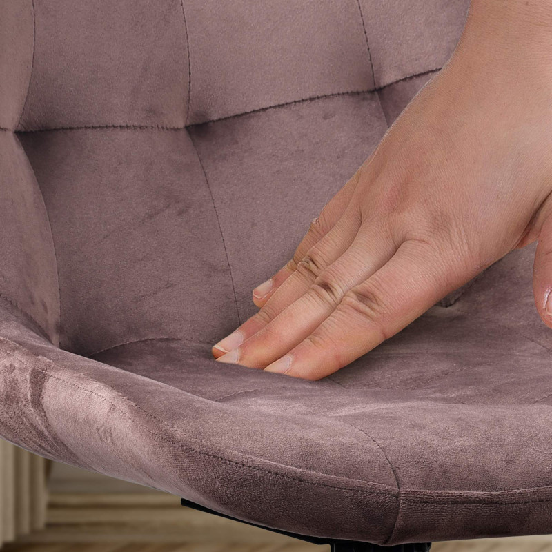 Ensemble de 2 chaises de salle à manger Merna en velours marron