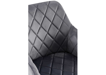 Ensemble de 2 chaises de salle à manger Monett, velours, B, gris foncé