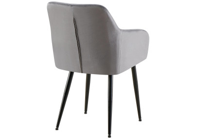 Ensemble de 2 chaises de salle à manger Monett, velours, B, gris foncé